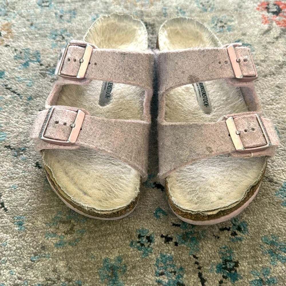 Pink wool Birkenstock